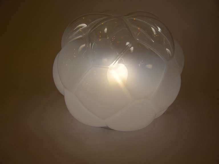 Metal Vistosi Round Pair of Cloud Lamps in Blown Murano Glass