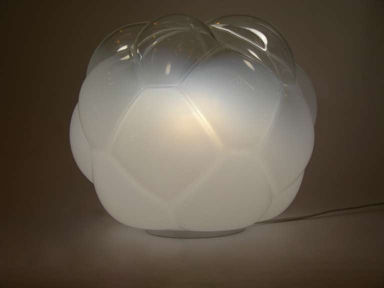 Vistosi Round Pair of Cloud Lamps in Blown Murano Glass In Excellent Condition In New York, NY