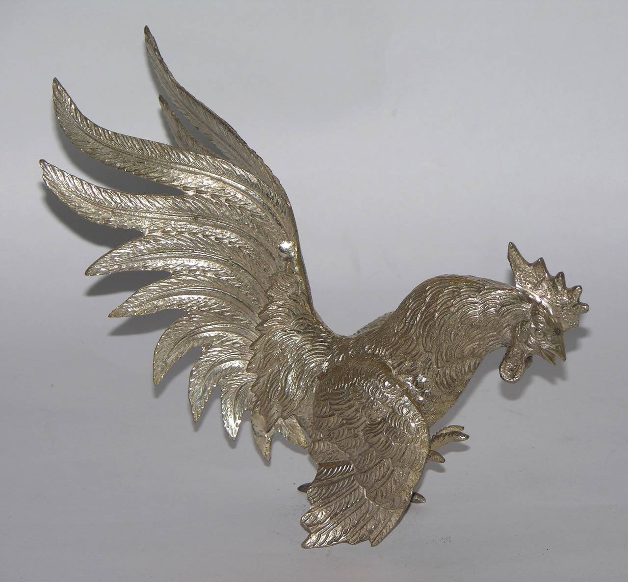 Vintage Gucci Silver Plated Rooster Bird Sculpture 1