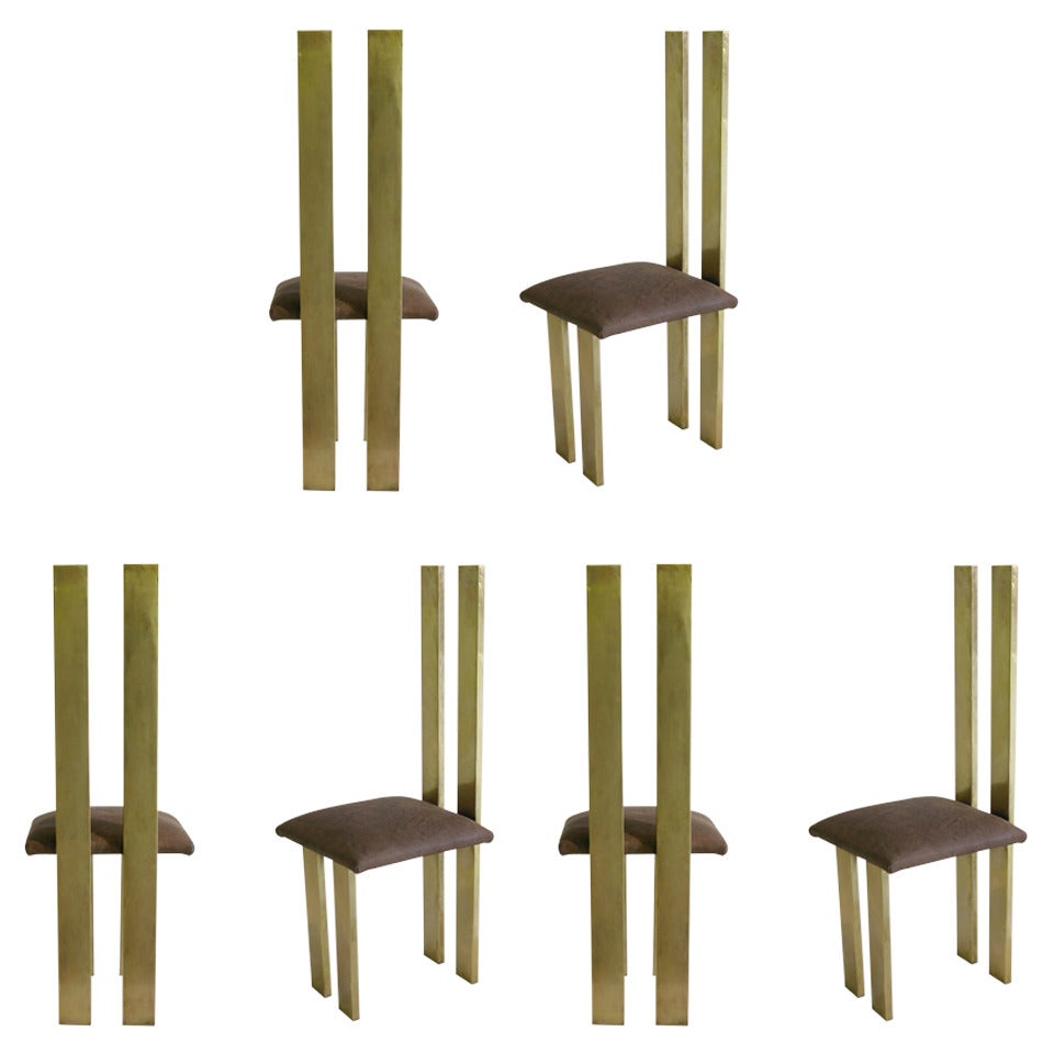 Exceptional 1970s Italian Design Set of Six Sculptural Chairs by Sandro Petti