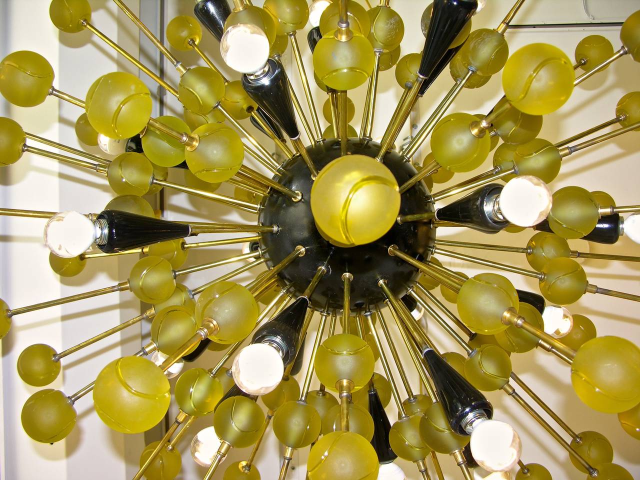 Brass Italian Sputnik Glass Tennis Balls Chandelier