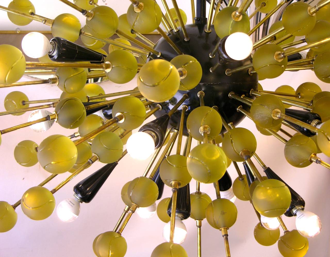 Hand-Crafted Italian Sputnik Glass Tennis Balls Chandelier