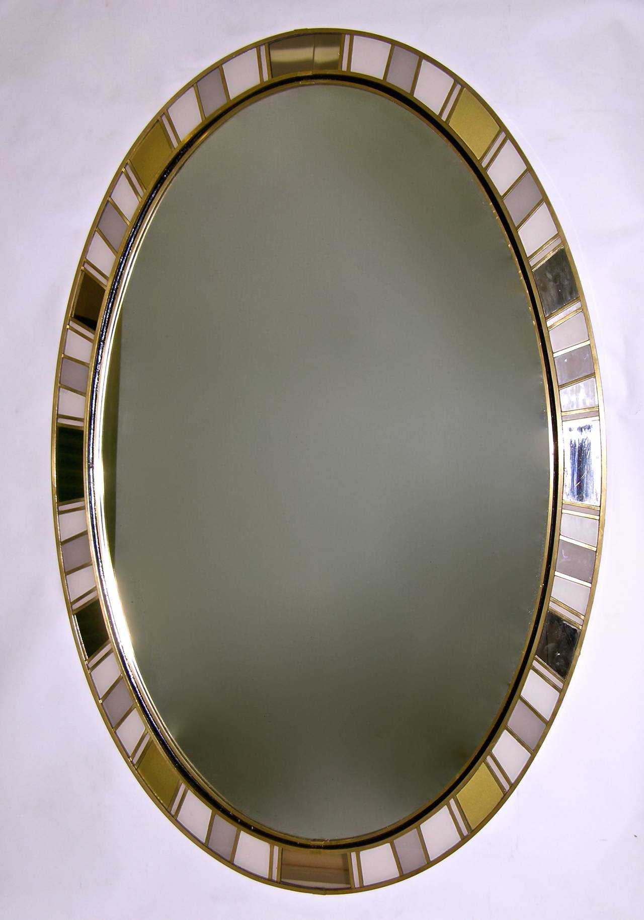 Late 20th Century 1970s Refined One-of-a-Kind Italian Oval Mirror