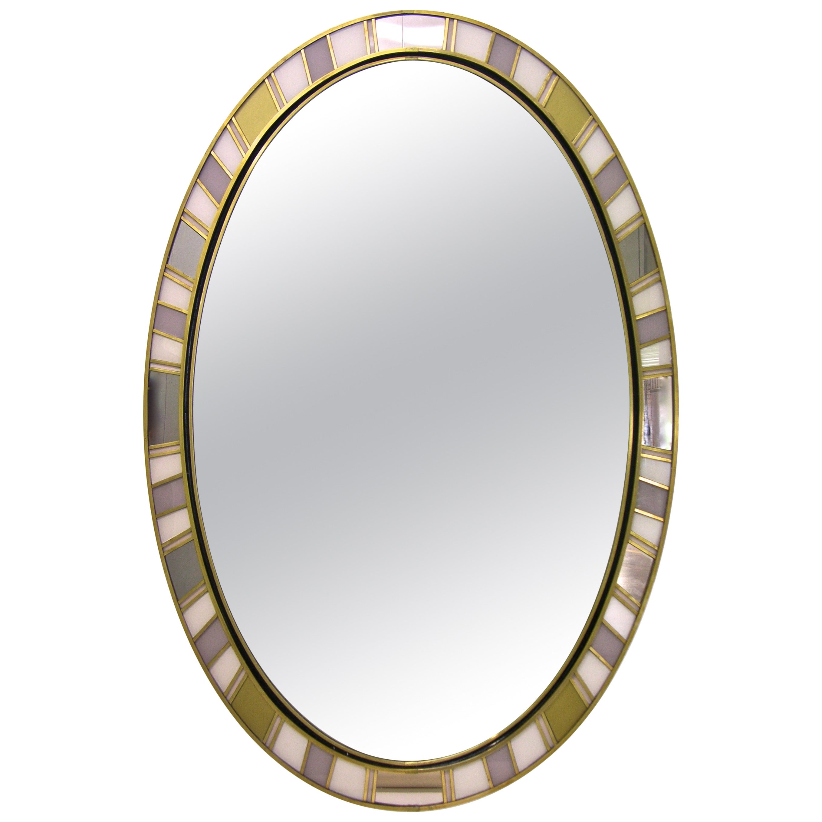 1970s Refined One-of-a-Kind Italian Oval Mirror