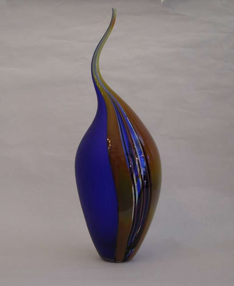 20th Century Murano Glass Flame Shaped Vase by Celotto