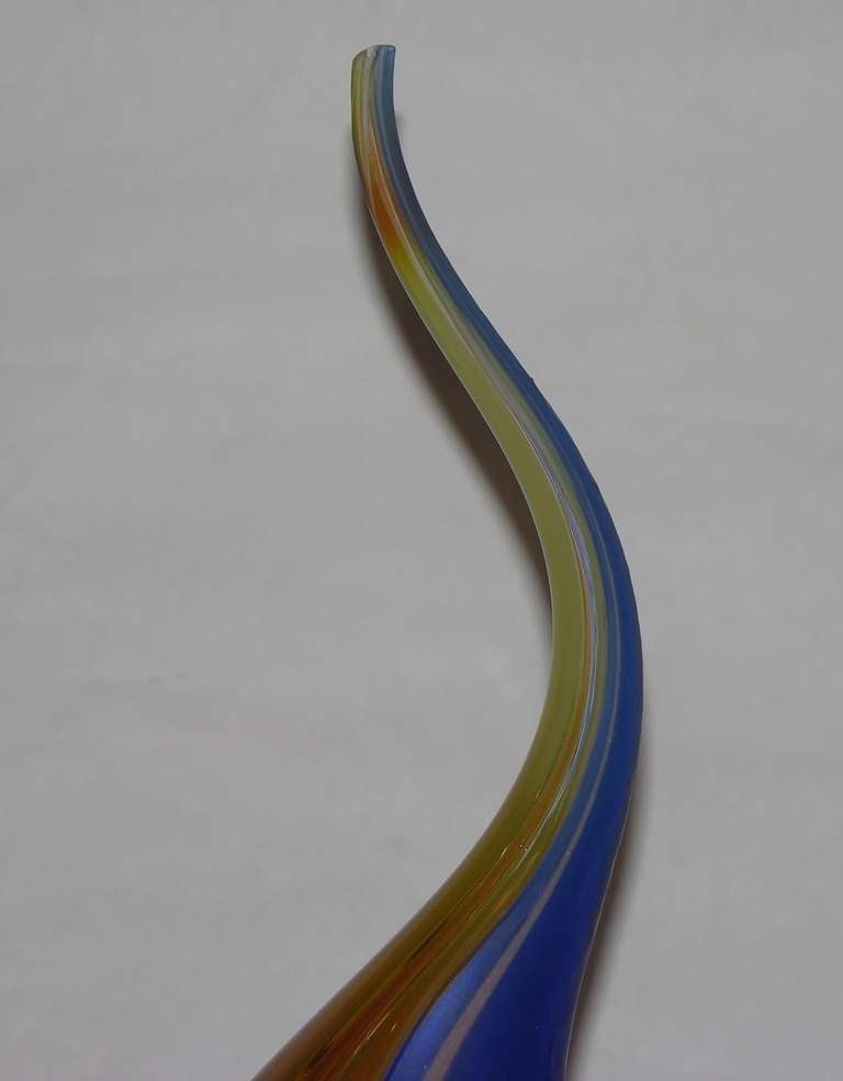 Italian Murano Glass Flame Shaped Vase by Celotto