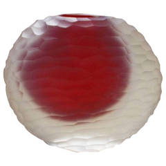 Romano Dona 1970s Murano Glass Vase with Red Heart