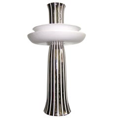Ceramic Gatti Unusual Reversible Centerpiece / Vase Decorated with Pure Platinum