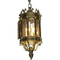 19th Century 1860 French Antique Neoclassical Brass Lantern 5