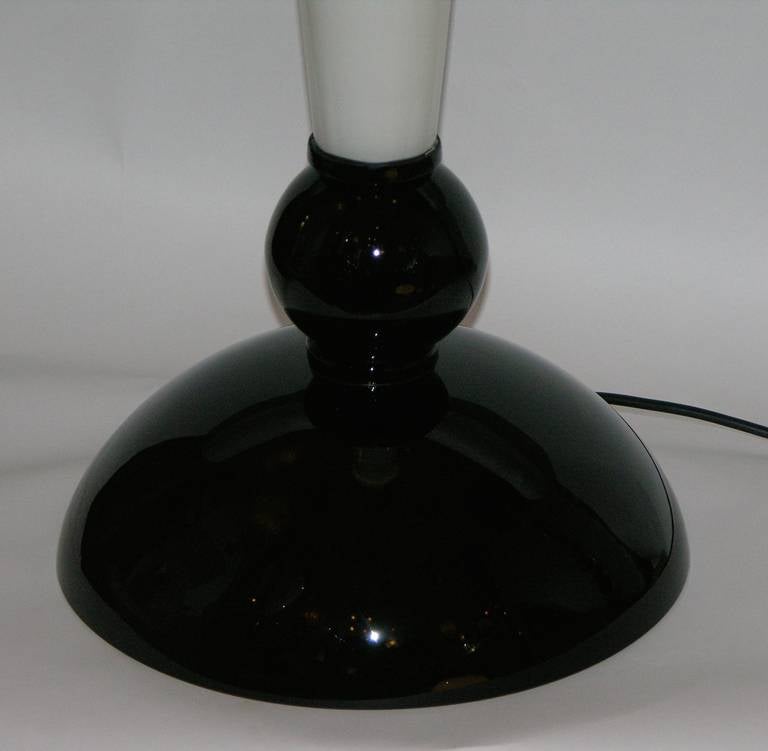 Alberto Dona Monumental Art Deco Black and White Murano Glass Table/Floor Lamps 3