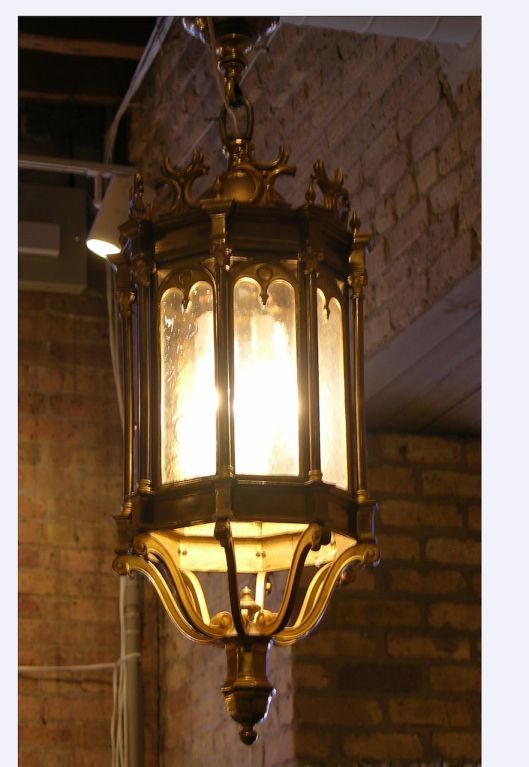 Grand Tour 19th Century 1860 French Antique Neoclassical Brass Lantern For Sale