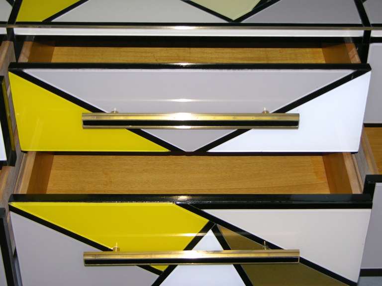 1970 One Of A Kind Italian Pop Design Colored Glass Sideboard / Chest 3