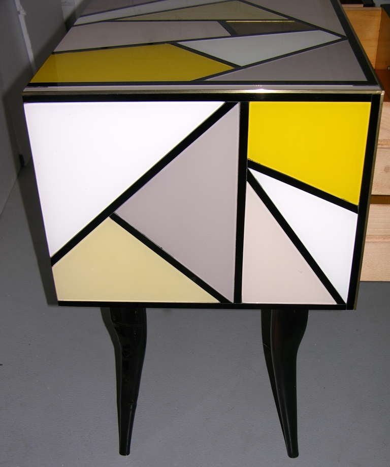 Late 20th Century 1970 One Of A Kind Italian Pop Design Colored Glass Sideboard / Chest