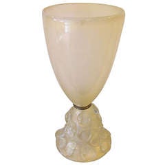 1960s Italian Ethereal Murano Glass Lamp by Barovier-Toso
