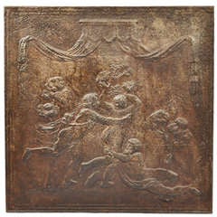 Antique Iron Backplate Featuring Apollo and Daphne