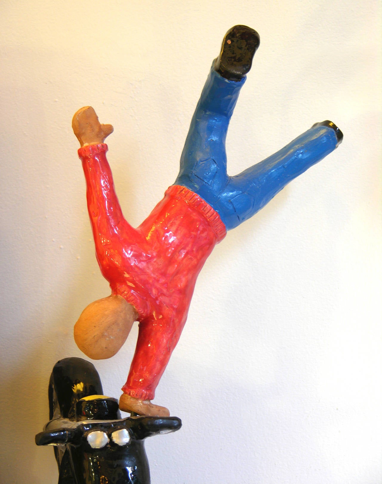 Figure on Motorcycle, Terra Cotta Sculpture by the Italian Artist Ginestroni In Excellent Condition In New York, NY