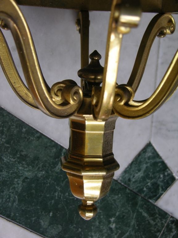 19th Century 1860 French Antique Neoclassical Brass Lantern In Excellent Condition For Sale In New York, NY