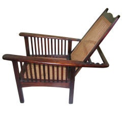 English Arts & Crafts chaise longue in tropical rose wood