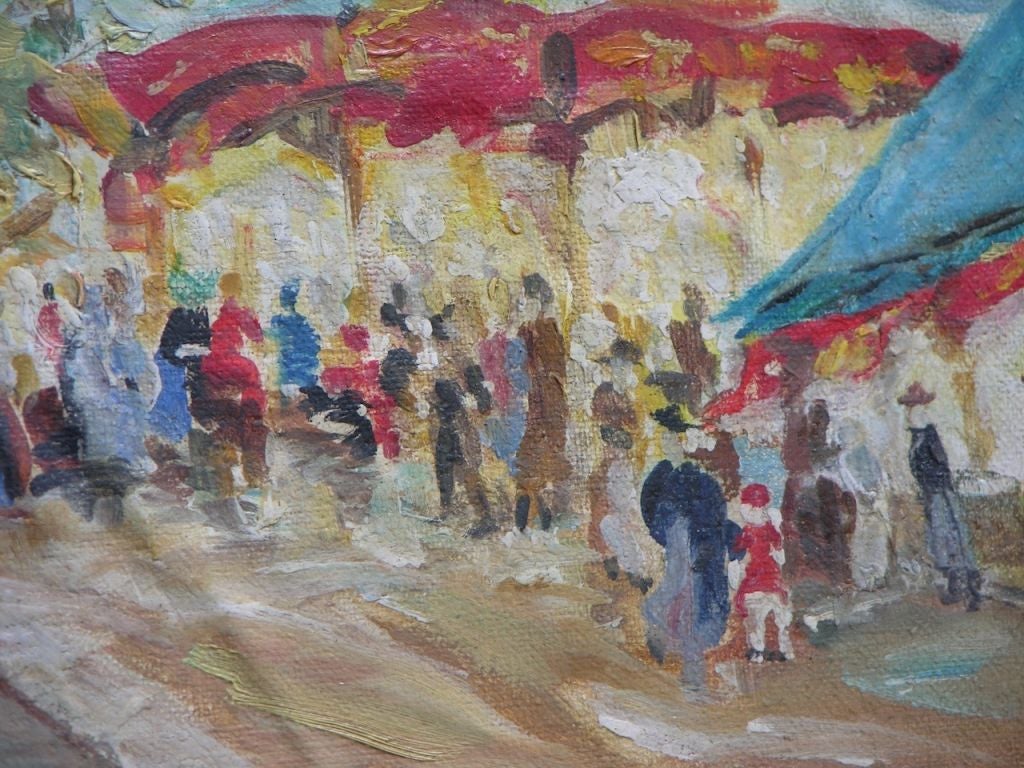 Scène de rue:: huile sur toile française par Paul Flaubert