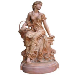 One-of-a-kind rare sculpture in terracotta by Laure Coutan