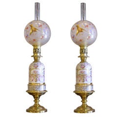 19th century French pair of lamps in Old Paris porcelain