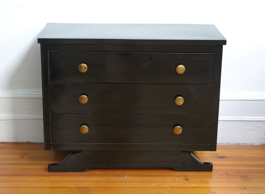 1960s Italian Pair Of Small Black Lacquered Chests