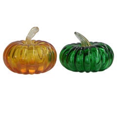 vintage pair of Murano glass pumpkins