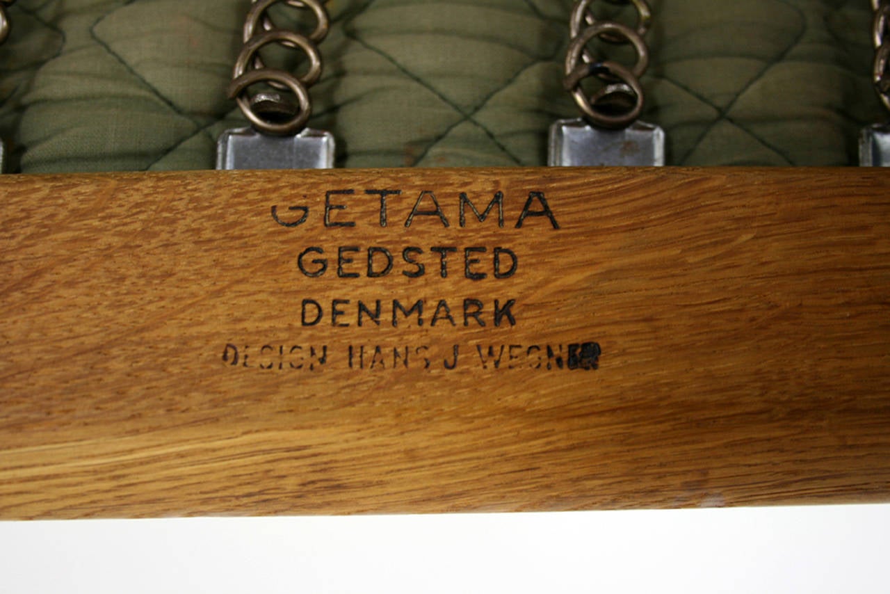 Chaise longue GE-290 en chêne danois du milieu du siècle par Hans Wegner pour Getama 1