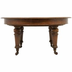 Large Round Oak Victorian Dining, Conference Table