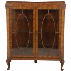 Antique Large Mahogany Glass Fronted Corner Cabinet