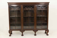 Large Mahogany 3-Door Bookcase / Display Cabinet