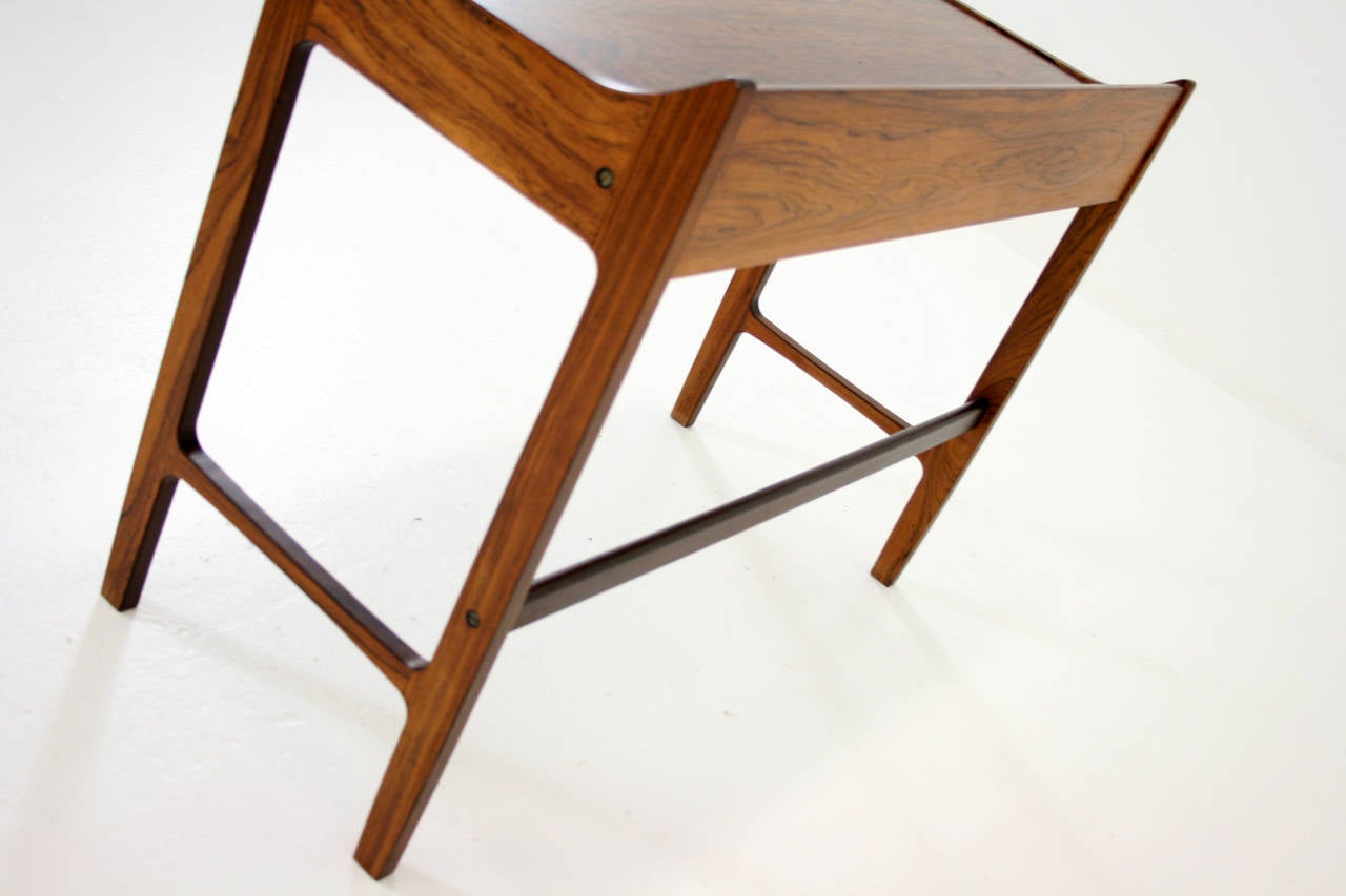 Mid-20th Century Danish Mid Century Modern Rosewood Vanity Table Desk Dresser Console