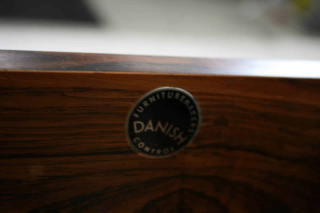 Danish Mid Century Modern Rosewood Vanity Table Desk Dresser Console 4