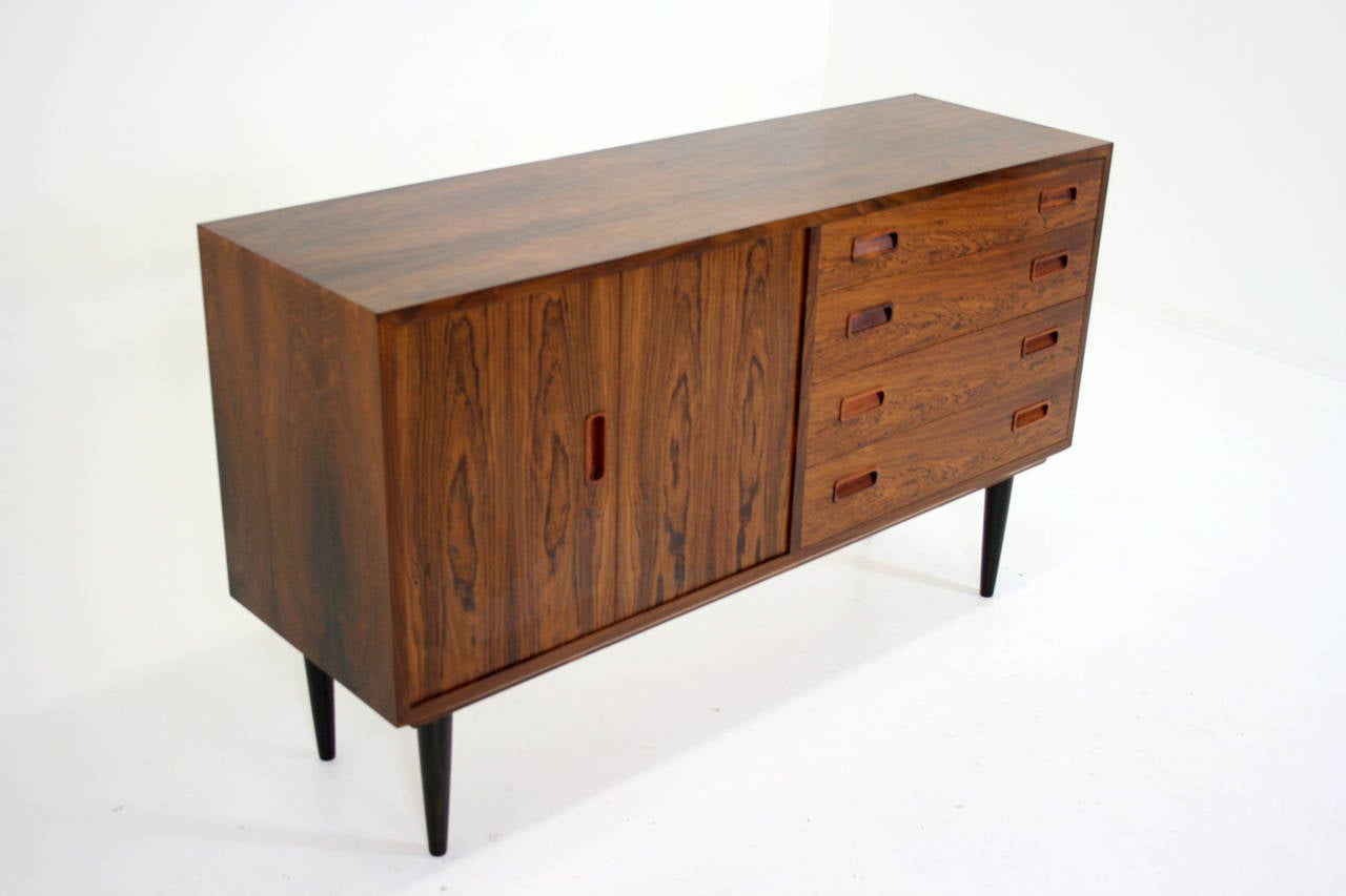 Mid-Century Modern Danish Mid Century Modern Rosewood Sideboard Credenza Cupboard Cabinet