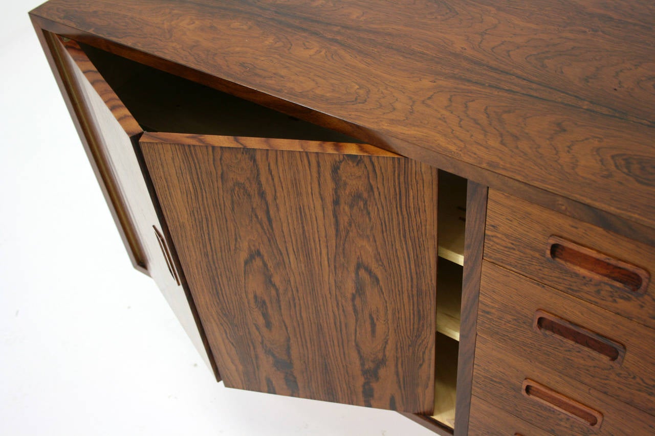 Mid-20th Century Danish Mid Century Modern Rosewood Sideboard Credenza Cupboard Cabinet