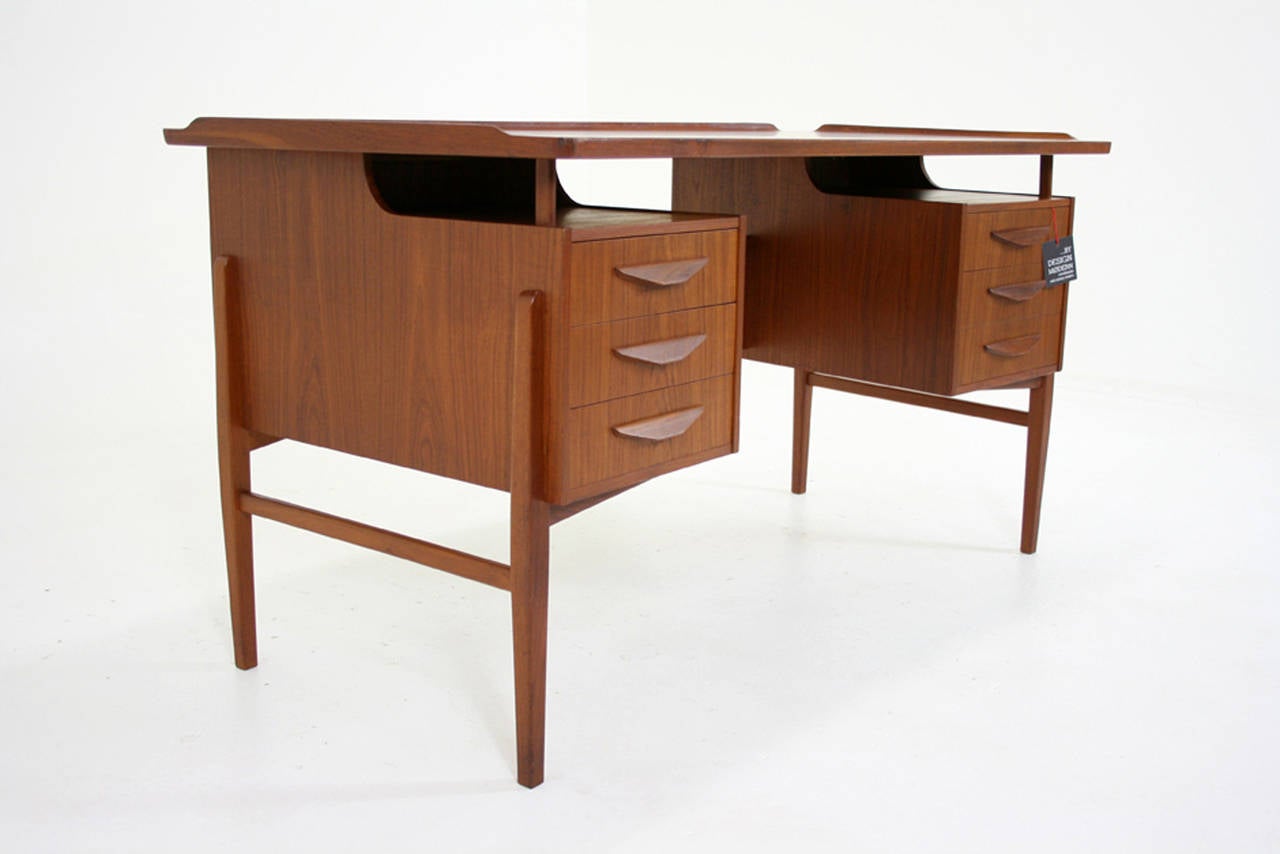 Danish Mid Century Modern Teak Writing Desk Work Table Office Desk 3