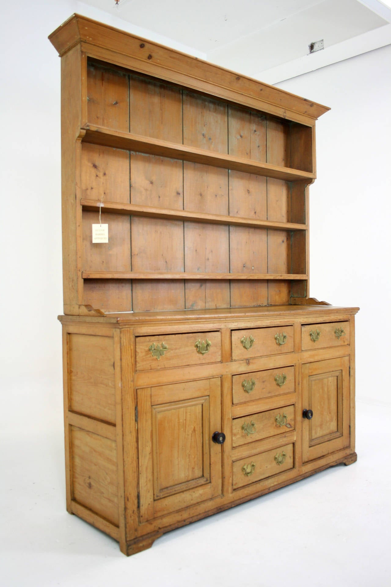 Scottish Victorian Pine Welsh Dresser Sideboard Cupboard