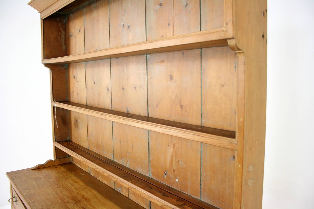 Mid-19th Century Victorian Pine Welsh Dresser Sideboard Cupboard