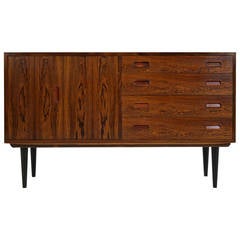 Danish Mid Century Modern Rosewood Sideboard Credenza Cupboard Cabinet