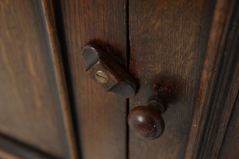 20th Century Tudor Style Oak 2-Door Armoire