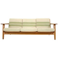 Danish Mid Century Modern Oak Sofa by Hans Wegner for Getama GE290