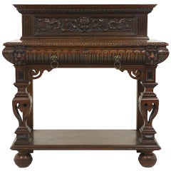 Antique Superb Victorian Oak Hall Table