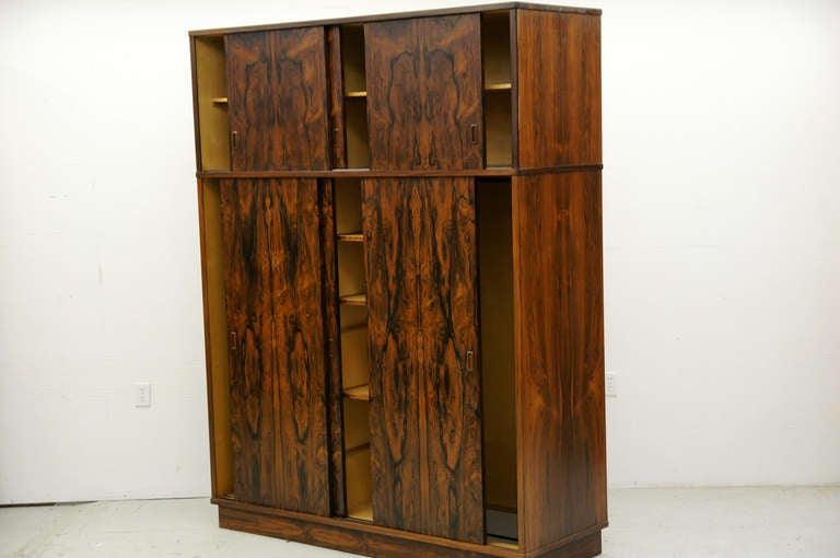 Mid-20th Century Stunning Danish 3 Door Rosewood Wardrobe