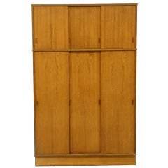 Vintage Fantastic Danish Modern 3 Door Teak Wardrobe