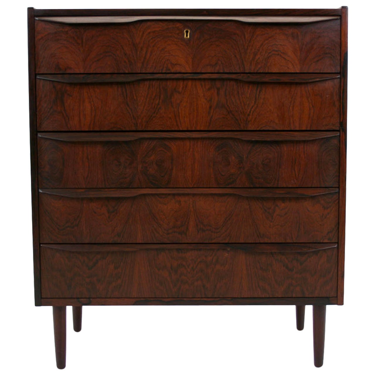 Danish mid Century Modern Rosewood Chest of Drawers Dresser Vanity