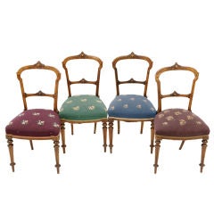 Antique Set of Four (4) Petite Victorian Occasional Chairs