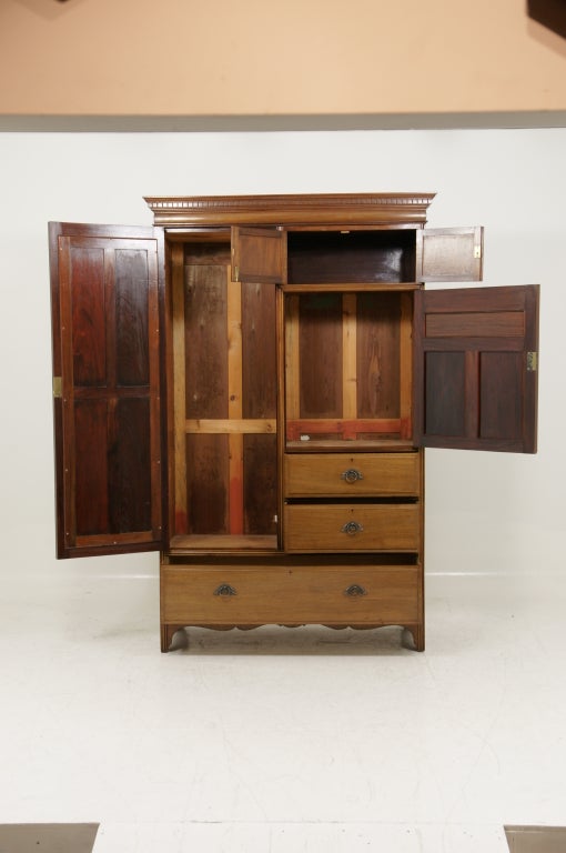 19th Century Scottish Victorian Walnut Wardrobe/Armoire