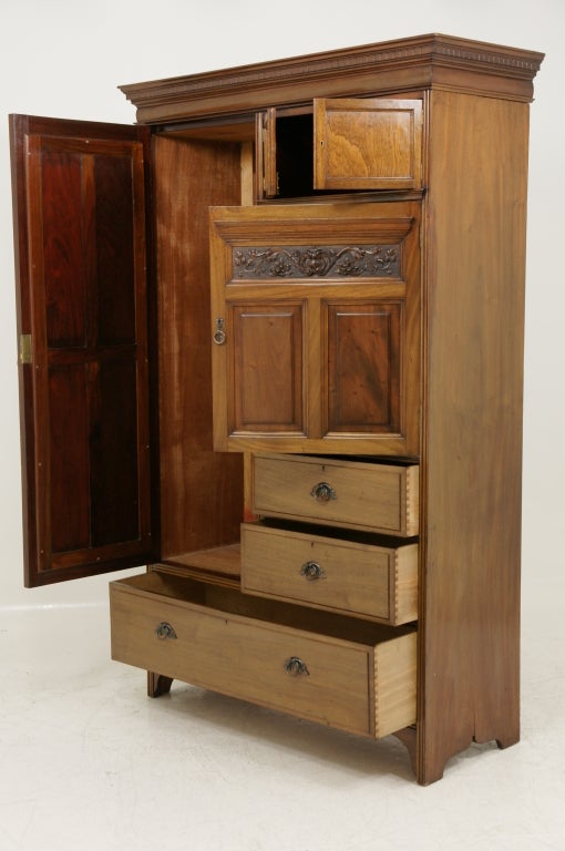 Scottish Victorian Walnut Wardrobe/Armoire 5