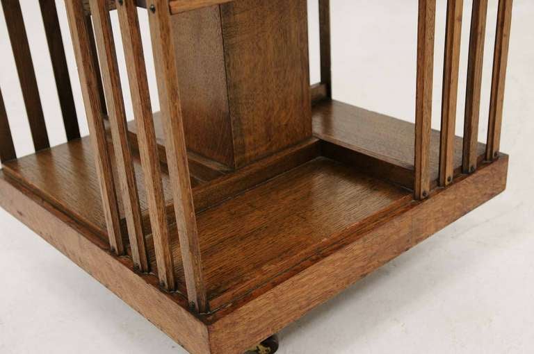 20th Century Edwardian Oak Revolving Bookcase