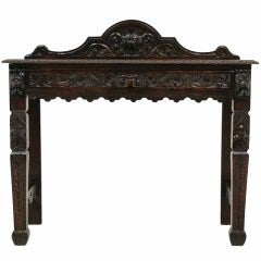 Heavily Carved Oak Hall Table